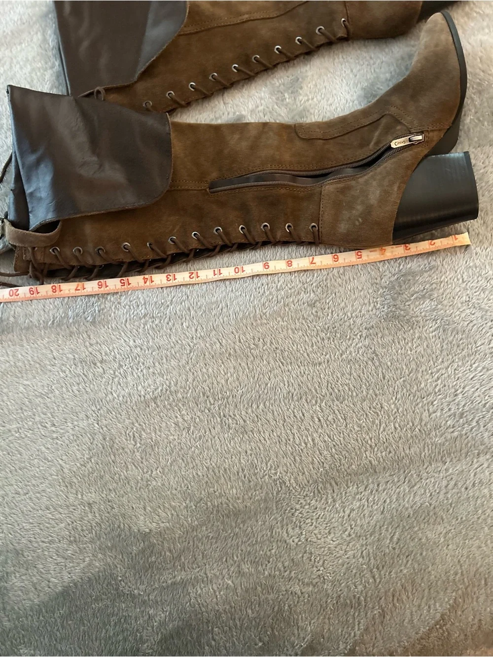 Circus by Sam Edelman Taupe Suede Over-the-Knee Lace-Up Boots